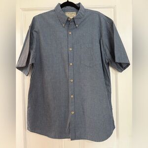 U.S. Expedition 100% Cotton Short-Sleeve Button-Down Shirt in Blue Check